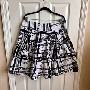 Sandro Black and White A-Line Skirt